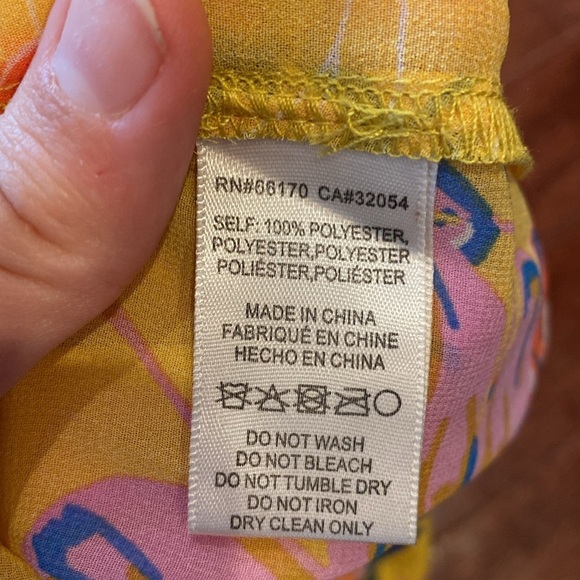 Anthropologie Current Air Ruched Yellow and Blue Blouse - Picture 5 of 5